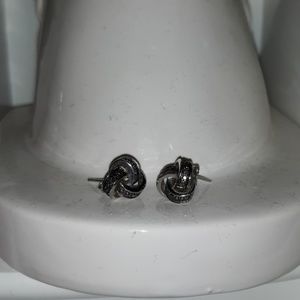 Sterling silver earrings with black onyx diamonds